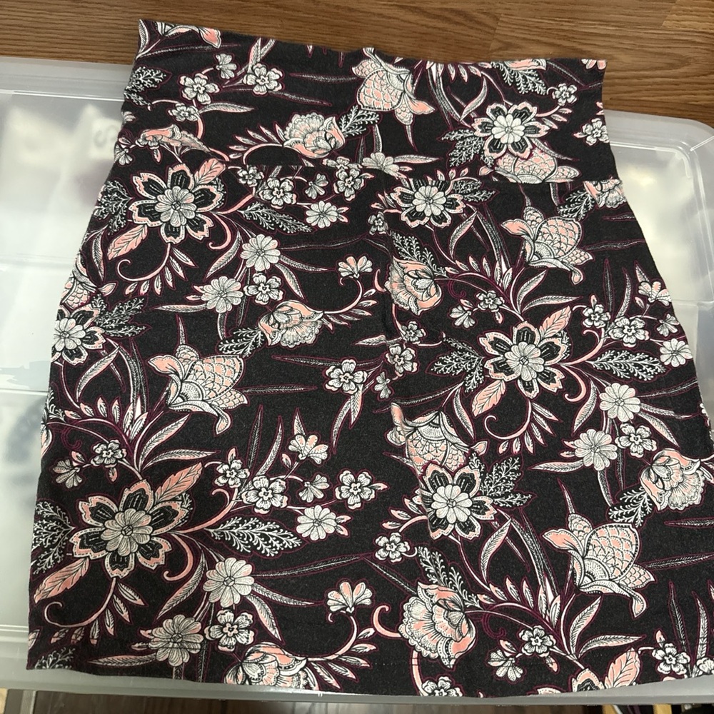 Charlotte Russe Black and Pink Floral body on Skirt